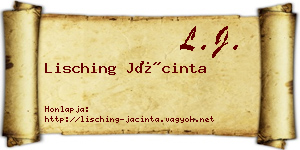 Lisching Jácinta névjegykártya